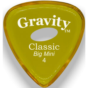 Púa Gravity Classic Big Mini 4.0mm Pulida Elipse Amarilla GCLB4PE