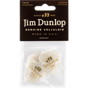 Player´s Pack 12 Púas Dunlop 483P-04TH Celluloid White Perloid Thin