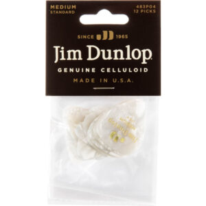 Player´s Pack 12 Púas Dunlop 483P-04MD Celluloid White Perloid Medium