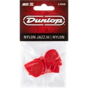 Player´s Pack 6 Púas Dunlop 47P-3N Nylon Jazz III Roja