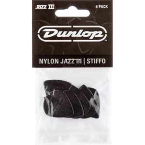 Player´s Pack 6 Púas Dunlop 47P-3S Nylon Jazz III Negra