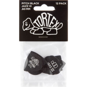 Player´s Pack 12 Púas Dunlop 482P-060 Tortex Pitch Black Jazz 0.60mm