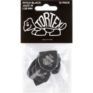 Player´s Pack 12 Púas Dunlop 482P-135 Tortex Pitch Black Jazz 1.35mm