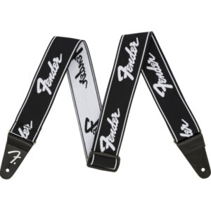 Correa Fender 099-0642-074 Weighless Running Logo Negra/Blanca 2"