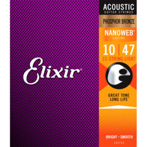 Juego 12 Cuerdas Acústica Elixir Nanoweb Phosphor bronze 16152 (10)