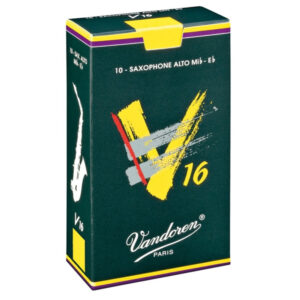 Caja 10 Cañas Saxo Alto Vandoren V-16 2½ caja verde oscuro