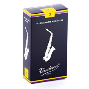 Caja 10 Cañas Saxo Alto Vandoren Tradicional 3 caja azul