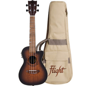 Ukelele Concert Flight DUC-380CEQ Gemstone Electroacustico Amber