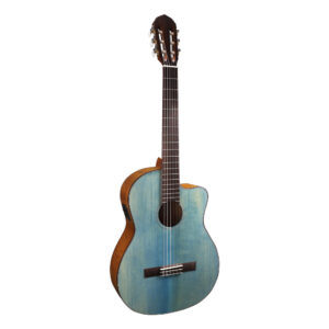 Guitarra Clásica Veelah VEE-101 Cutaway Electrificada Azul Denim