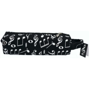 Estuche Escolar Agifty P-1022 Negro Notas Blancas