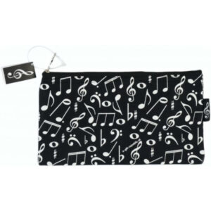 Estuche Escolar Agifty P-1025 Negro Notas Blancas