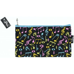 Estuche Escolar Agifty P-1026 Negro Notas Colores