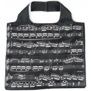Bolsa Maxi Mini Shopper Partituras Agifty B-3032 Negra