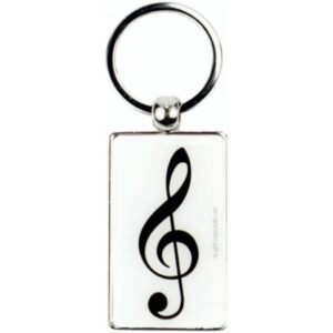 Llavero Clave De Sol Agifty K-1039 Blanco