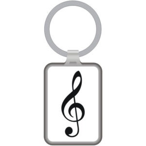 Llavero Clave De Sol Agifty K-1051 Blanco