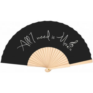 Abanico "All I Need Is Music" Agifty F-2008 Negro