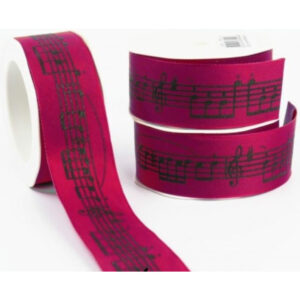 Cinta Regalo Agifty R-1012 Roja Notas Negras