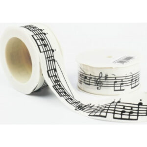 Cinta Regalo Agifty R-1014 Blanca Notas Negras