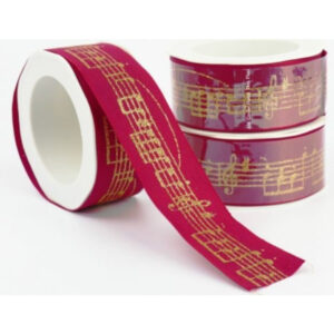 Cinta Regalo Agifty R-1016 Roja Notas Doradas