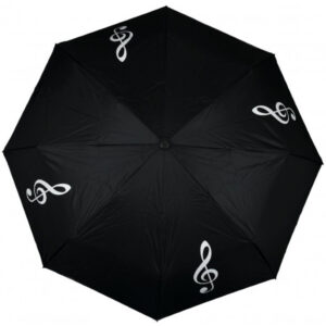 Mini paraguas Agifty U-2003 Negro Clave de Sol blanca