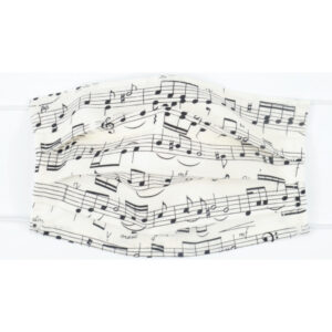 Mascarilla Agifty M-8012 Blanca Partituras Negro