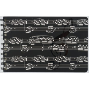Bloc 1/4 Música Tapa Partituras Agifty N-1030 Negro Apaisado