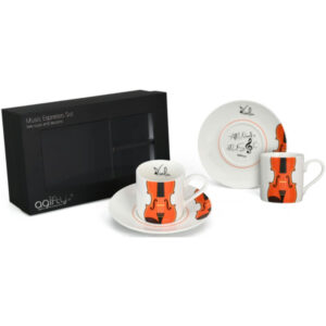 Pack 2 Tazas Espresso Con Plato Agifty M-7023 Violín