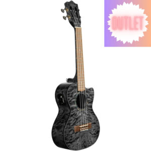 Ukelele Tenor Lanikai QM-BKCET Quilted Maple Electrificado Black