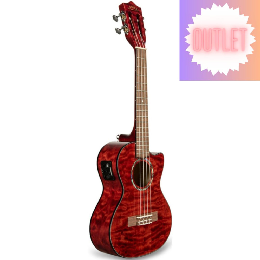 Ukelele Tenor Lanikai QM-RDCET Quilted Maple Electrificado Red