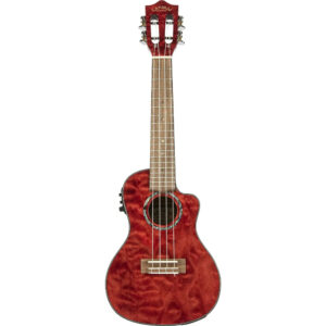 Ukelele Barítono Lanikai LKUQMBKCEB Quilted Maple Electrificado Rojo
