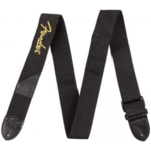 Correa Fender 099-0662-070 Poly Negra Logo Amarillo 2"