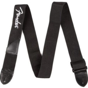 Correa Fender 099-0662-080 Poly Negra Logo Blanco 2"