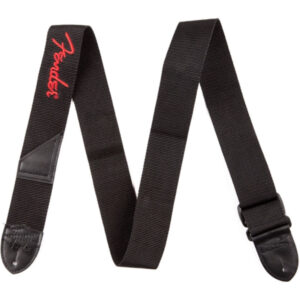Correa Fender 099-0662-015 Poly Negra Logo Rojo 2"