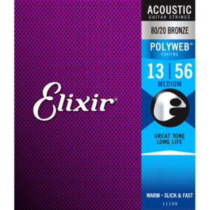 Juego Cuerdas Guitarra Acústica Elixir Polyweb 11100 (13-56)