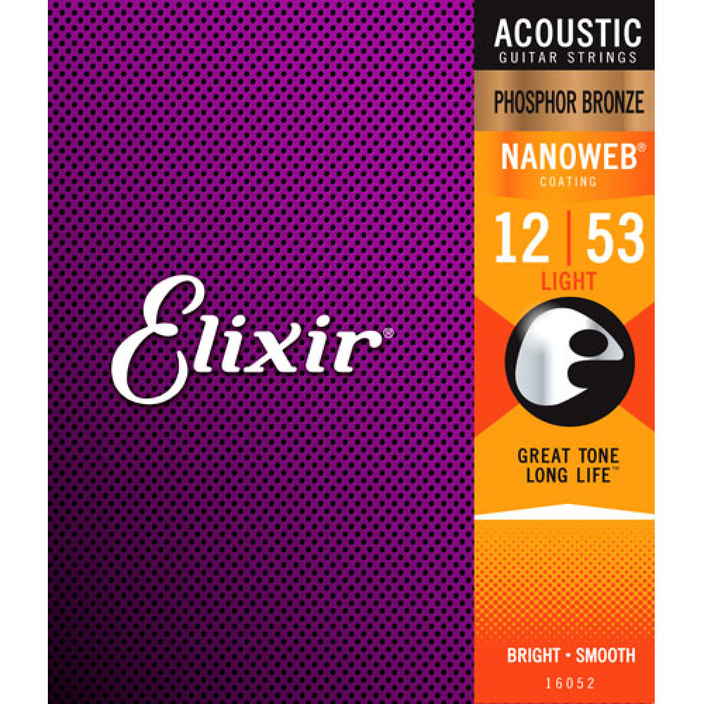 Juego Cuerdas Acústica Elixir Phosphor Nanoweb 16052 (12-53)