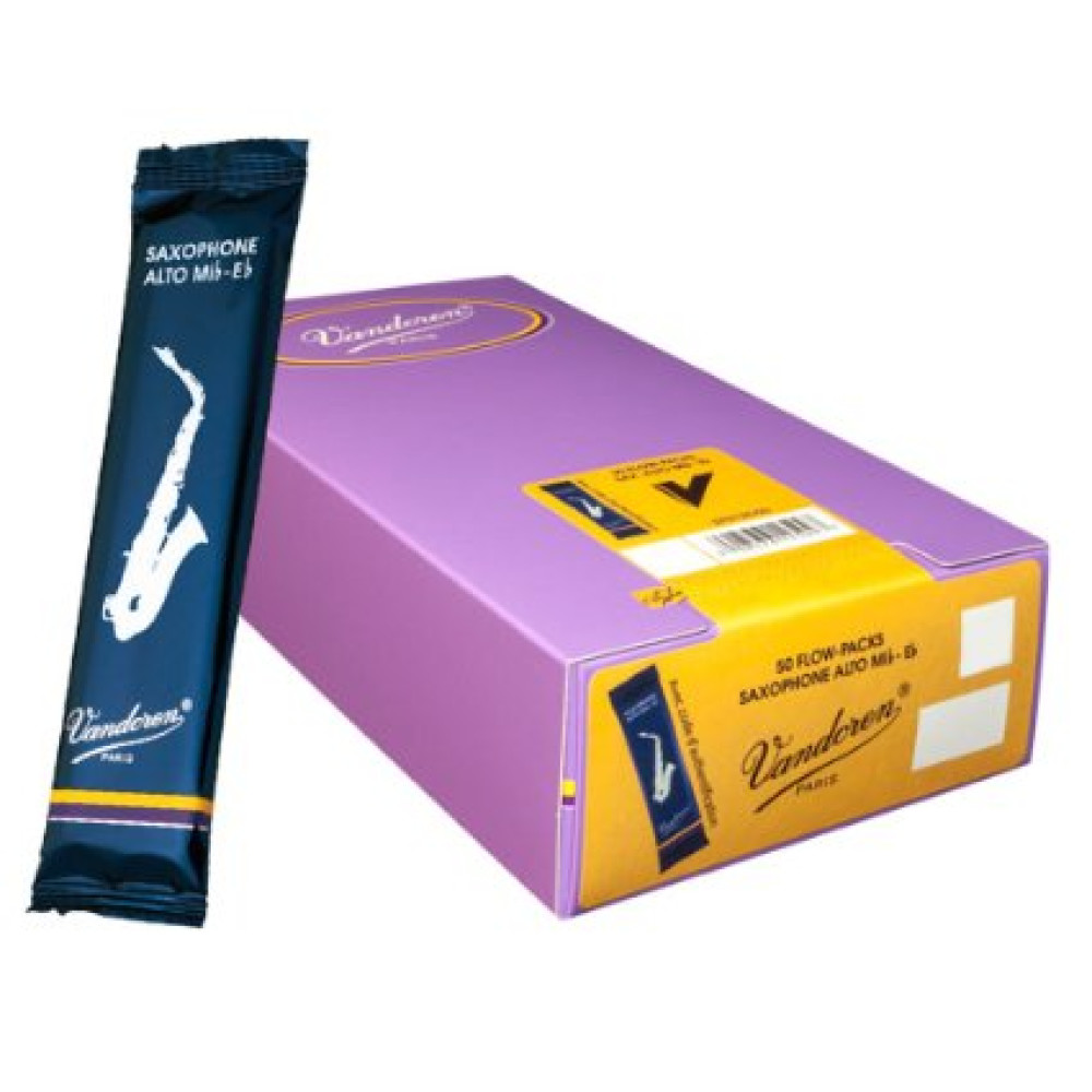 Caja 50 Cañas Saxo Alto Vandoren Tradicional 2 Flowpack